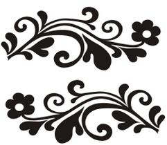 2 Adesivos Lindas Flores - 14x4cm cada