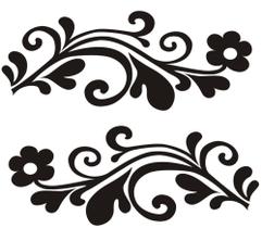 2 Adesivos Lindas Flores - 14x4cm cada 2 Adesivos Lindas Flores - 14x4cm cada