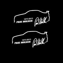 2 Adesivos Paul Walker Velozes E Furiosos + Autógrafo Branco