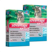 2 Advantage Max3 Cães De 4 - 10 Kg Antipulgas 1 Pipeta