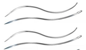2 Agulhas S Curva Dupla de 11cm Costurar Couro Peles Selas