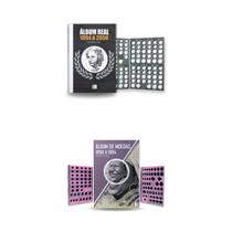 2 Álbuns De moedas 1956 A 2050 Real, Cruzeiro e Cruzado