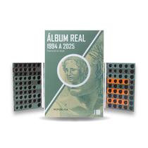 2 álbuns de moedas do real 1994 a 2025 real com comemorativas
