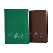 2 Albuns Para 500 Fotos 10X15 Premuim Fosco Marrom E Verde