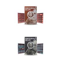 2 álbuns para moedas brasileiras 1888 a 1956 réis cruzeiro