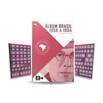 2 álbuns para moedas brasileiras 1956 a 1994 cruzeiro ao cruzado