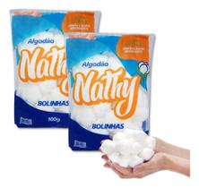 2 Algodão Em Bola Hidrofilo Macio 100g Absorvente Nathy 2 Algodão Em Bola Hidrofilo Macio 100g Absorvente Nathy
