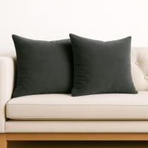 2 Almofadas Cheia Veludo Suede Sofa 45x45 Cinza Escuro 2 Almofadas Cheia Veludo Suede Sofa 45x45 Cinza Escuro