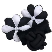 2 Almofadas Flor + 1 Baguete + 1 Almofada Nó Decoração