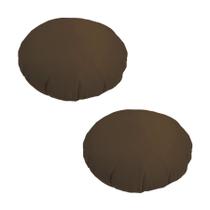 2 Almofadas Redondas em Veludo com Zíper Várias Cores