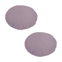 2 Almofadas Redondas em Veludo com Zíper Várias Cores