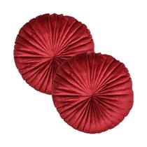 2 Almofadas Redondas Rendy em Veludo 40 cm Várias Cores