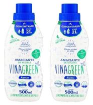 2 Amaciante Roupas Vinagreen Algodão Concentrado em Frasco 500 Ml