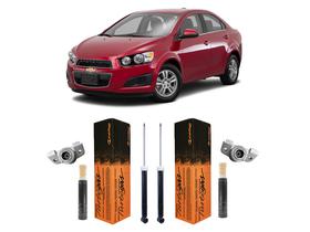 2 Amortecedor + Kit Batente Traseiro Sonic Sedan 2012 13 14