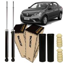 2 Amortecedor Renault Novo Logan Sandero Traseiro +Kit Axios
