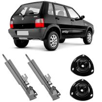 2 Amortecedor Uno Mille Way 2008 a 2014 Traseiro Motorista Passageiro Nakata e Kit