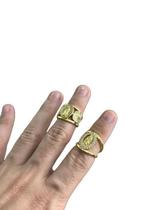 2 Aneis Feminino Nossa Senhora De Aparecida - Banhado A Ouro