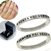 2 Anel Aliança Prata Nunca Foi Sorte / Sempre Foi Deus 2 Anel Aliança Prata Nunca Foi Sorte / Sempre Foi Deus