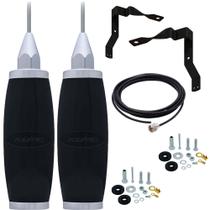 2 Antena Móvel Marinox 2,70 Metros B-2003p + Suportes Volvo VM + Parafusos Anti-Furto + Cabo Coaxial 5,5 Metros B-3001
