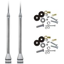 2 Antena Móvel Marinox 2,70 Metros Prolongador Aço Inox 60cm Pl-2003 Parafusos Anti Furto