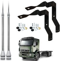 2 Antena Móvel Px Inox 2,70 metros Alongador 60cm Suporte Dianteiro Volvo Vm Parafusos Anti-Furto 2 Antena Móvel Px Inox 2,70 metros Alongador 60cm Suporte Dianteiro Volvo Vm Parafusos Anti-Furto