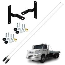 2 Antena Móvel Px Inox Mini Maria Mole 1,40 metros Suporte Dianteiro Mercedes Benz Bicudo Parafusos Anti-Furto 2 Antena Móvel Px Inox Mini Maria Mole 1,40 metros Suporte Dianteiro Mercedes Benz Bicudo Parafusos Anti-Furto