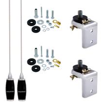 2 Antena Móvel PX Marinos Mini Maria Mole 1,40 Metros B-2005p + 2 Suporte Universal para Antena + 2 Kit de Parafusos Anti-Furto