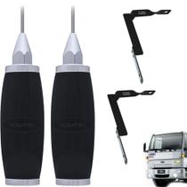 2 Antena Móvel PX Marinox 2,70 Metros Radio Amador B-2003p + Suportes Caminhão Ford Cargo