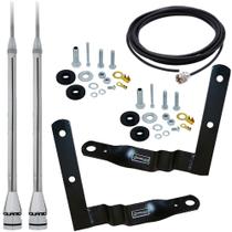 2 Antena Px 2,70 metros Alongador 60cm Suporte Dianteiro Constellation Cabo 5,5 metros Kit Parafusos