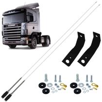 2 Antena Px Inox Mini Maria Mole 1,40 metros Alongador 15cm Suporte Frontal Scania Parafusos Fixação 2 Antena Px Inox Mini Maria Mole 1,40 metros Alongador 15cm Suporte Frontal Scania Parafusos Fixação
