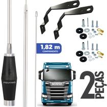 2 Antena Px Mini Maria Mole Inox 1,40m Alongador 40cm Suporte Dianteiro Parabrisa Scania Parafusos 2 Antena Px Mini Maria Mole Inox 1,40m Alongador 40cm Suporte Dianteiro Parabrisa Scania Parafusos
