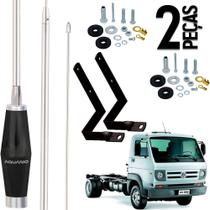 2 Antena Px Mini Maria Mole Inox 1,40m Alongador 60cm VW Frontal Dianteiro Delivery Parafusos