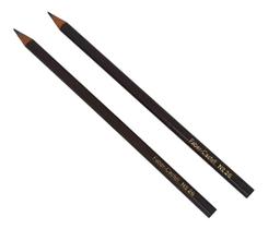 2 Antigos Lápis De Cor Avulso Marrom Escuro Faber Castell 26