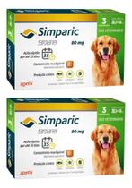 2 Antipulgas Cães Simparic 80mg 20,1 á 40kg 6 Comprimidos