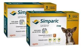 2 Antipulgas Simparic Para Cães Cão De 1,3 A 2,5kg 5 Mg 6 Cp