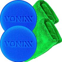 2 Aplicador Espuma + 2 Pano Flanela Toalha Microfibra Vonixx