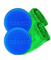 2 aplicador espuma automotivo vonixx + kit pano microfibra