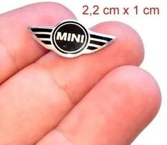 2 Apliques Emblema Adesivo Mini Cooper Chave Aluminio