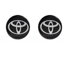 2 Apliques Emblema Adesivo Toyota 14Mm Chave Aluminio
