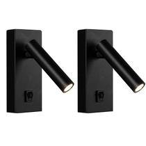 2 Arandela Cabeceira Parede Led Interruptor Foco Movel Bet53