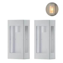 2 Arandela Externa Retangular 3 Lados 25cm E27 Branca Fachada Zan89 2 Arandela Externa Retangular 3 Lados 25cm E27 Branca Fachada Zan89
