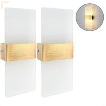 2 Arandela Interna Sala Acrilico Jateado Led Integrado Lup95 2 Arandela Interna Sala Acrilico Jateado Led Integrado Lup95