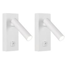 2 Arandela Para Cabeceira Leitura LED interruptor Spot Branco Bet52
