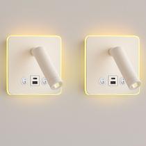 2 Arandela Spot Led Foco Móvel Usb E Usb-c Cabeceira Bet98