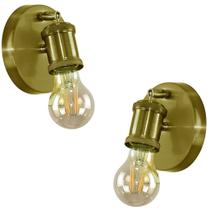 2 Arandelas Articulada Nordic Spot Dourado + Lamp. A60