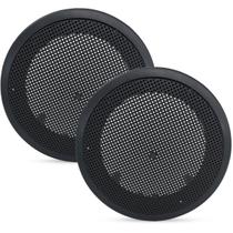 2 Arandelas P 6pol Som Ambiente Teto Gesso Pvc Embutir Preta