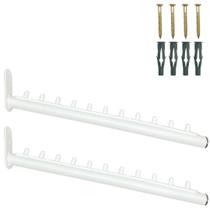 2 Araras RT Inclinado Loja Closet 40cm Fixação De Parede 10 Cabides Aço Reforçado Estilo Moderno