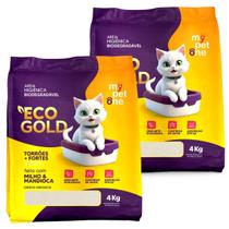 2 Areia Biodegradável Eco Gold Grossa MyPetOne - 4Kg