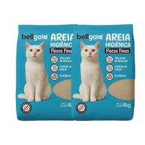 2 Areia Higiênica Bell Gato Flocos Finos - 4kg 2 Areia Higiênica Bell Gato Flocos Finos - 4kg