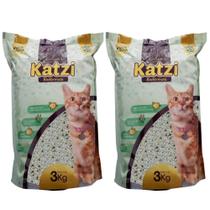 2 Areias de Gato Grossa Higienica e Sanitaria Bioformula 3kg Katzi